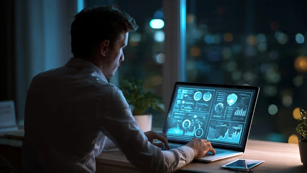 persona investigando sobre ia