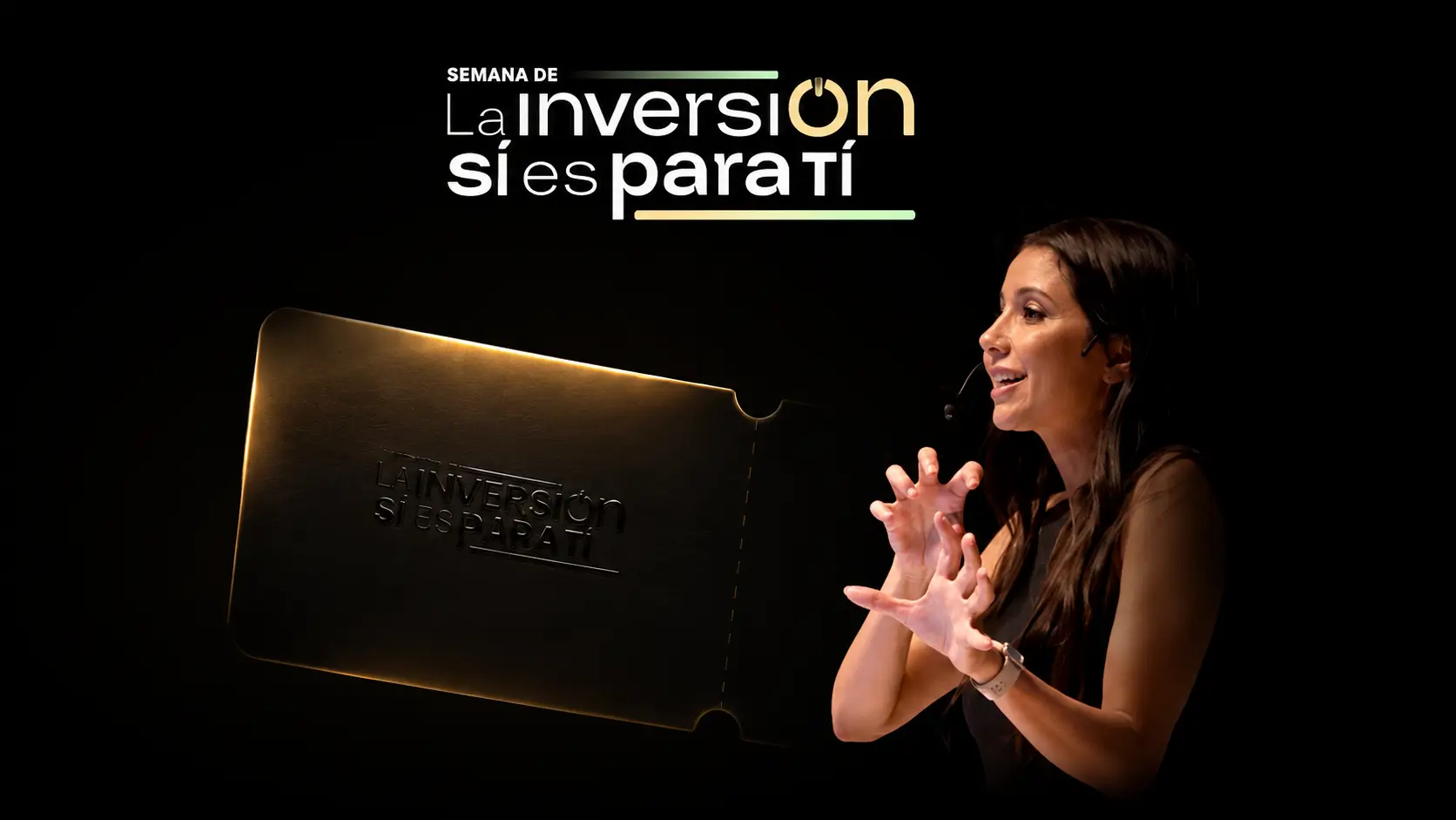 Celia Rubio explicando en la Semana de la Inversión