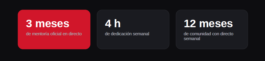 Duración y dedicación de la mentoría Swing Traders